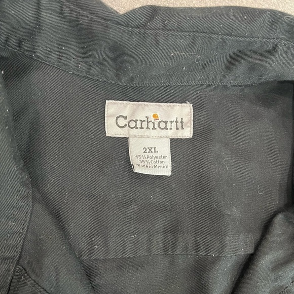 [2X]Carhartt Dark Black Button-Up SS Shirt 4 Pockets - Picture 2 of 7